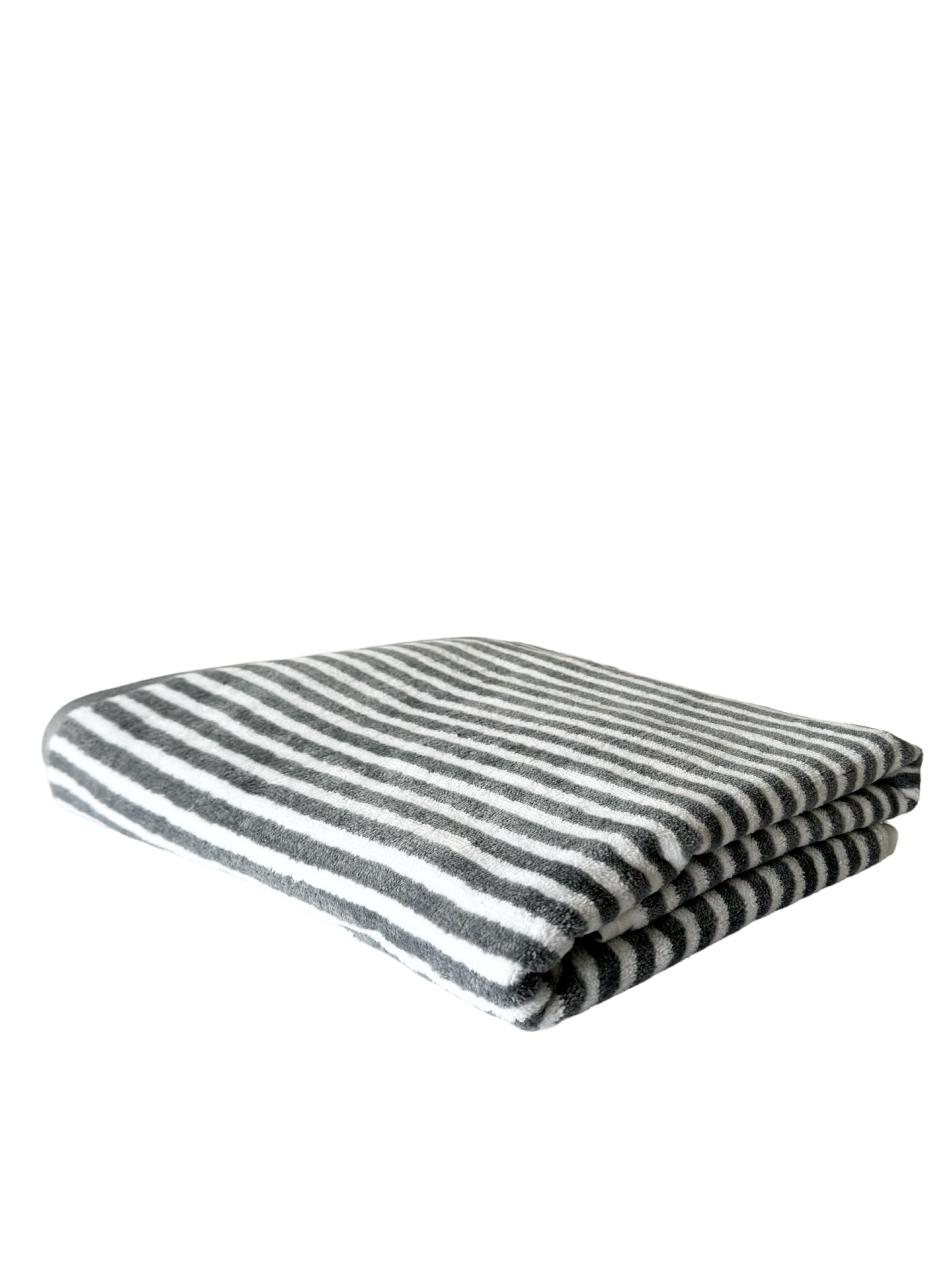 Frotté / Velour Håndklæde - Hvid / lys grå - Billede 2