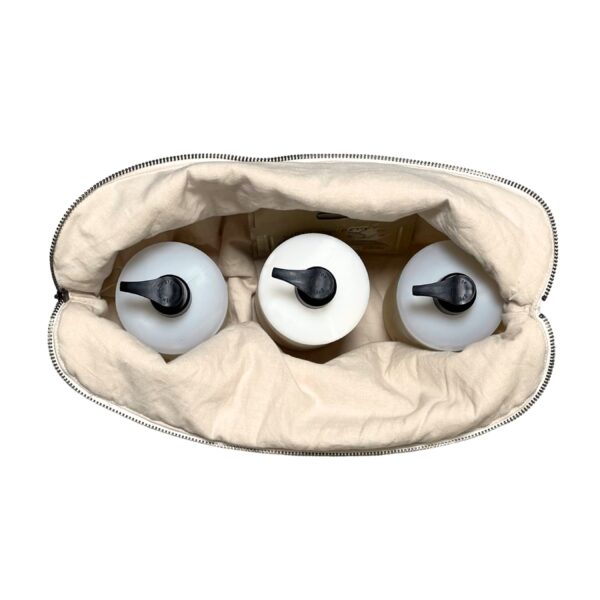 omhu makeup pung 34x24 cm - mini strib Sand - Image 4