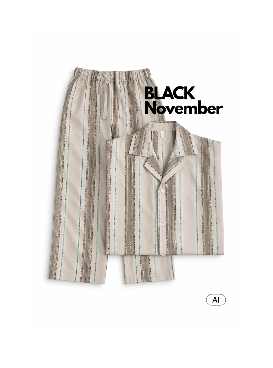 Omhu Home x Mads Barfod, Slumber pyjamas – Latte